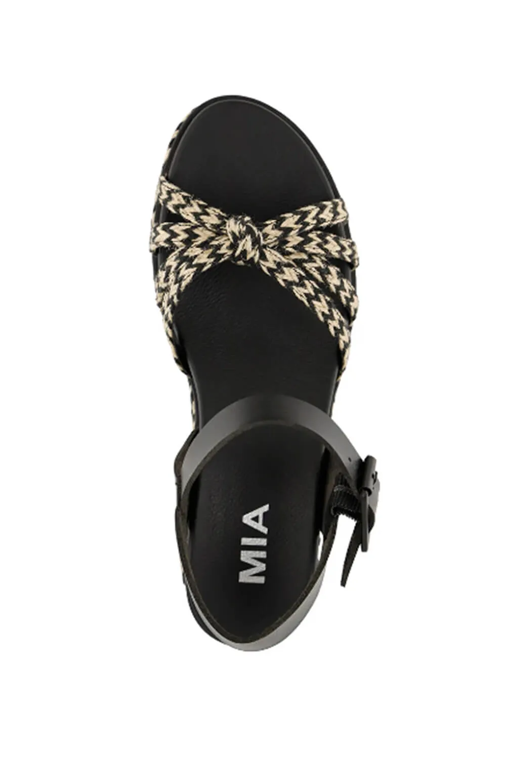 MIA Kehlani Rope Platform Sandals for Women in Black | MH2370-BLACK/NATURAL