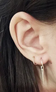 Micro Pave 10mm Baby Hoop Single Earring