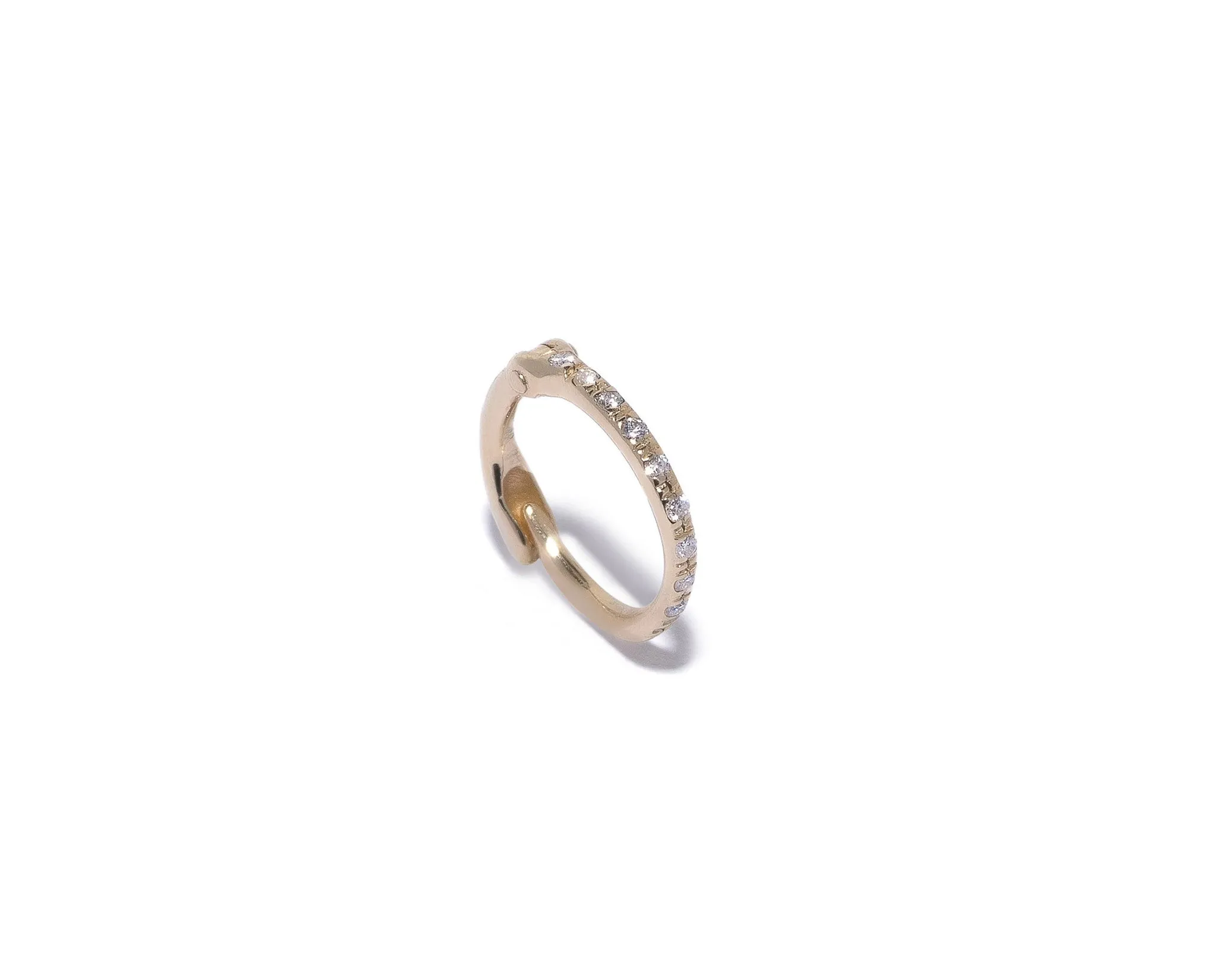 Micro Pave 10mm Baby Hoop Single Earring