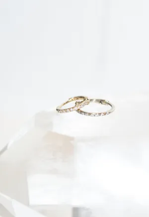Micro Pave 10mm Baby Hoop Single Earring