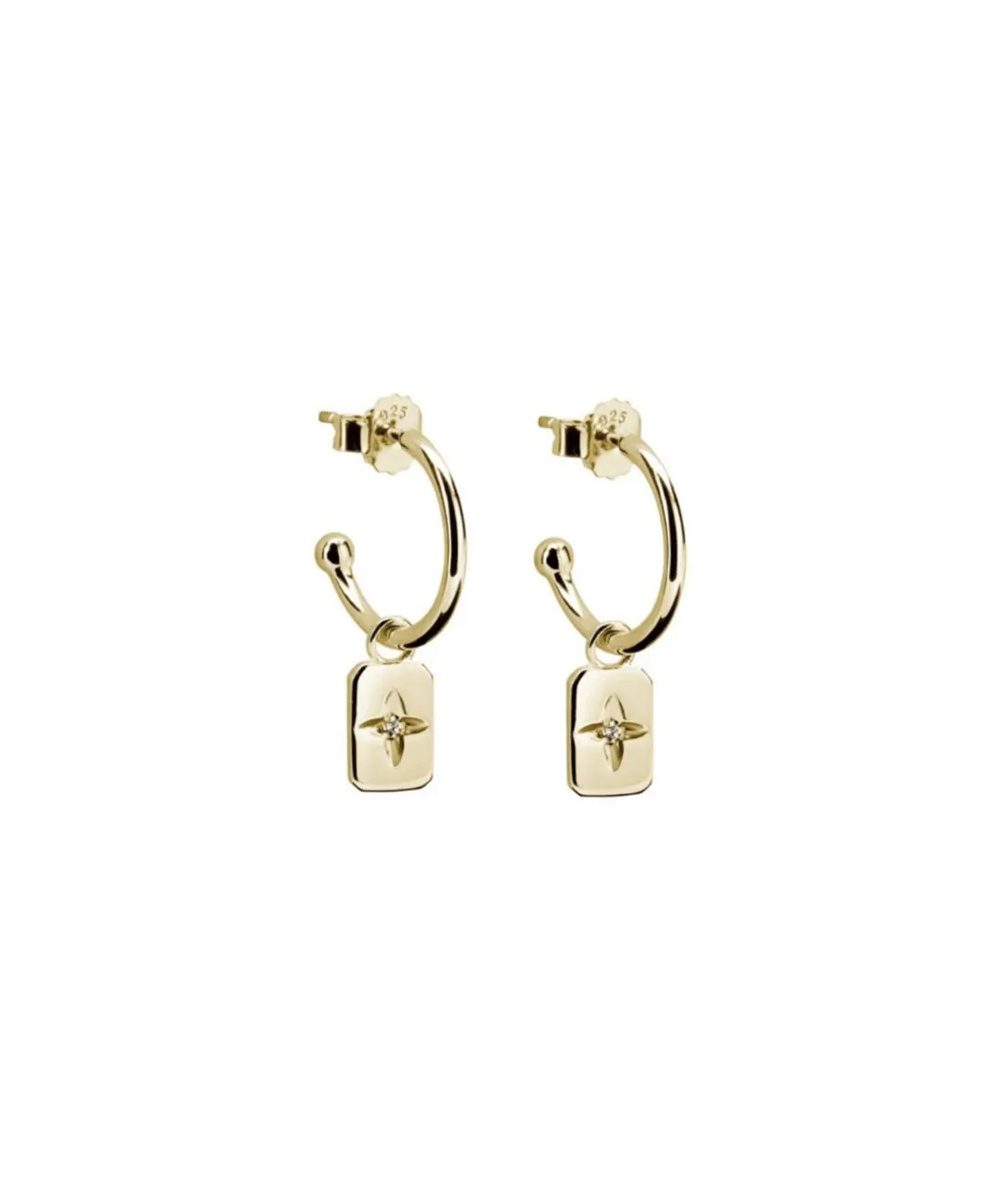 Mini Dog Tag Earrings