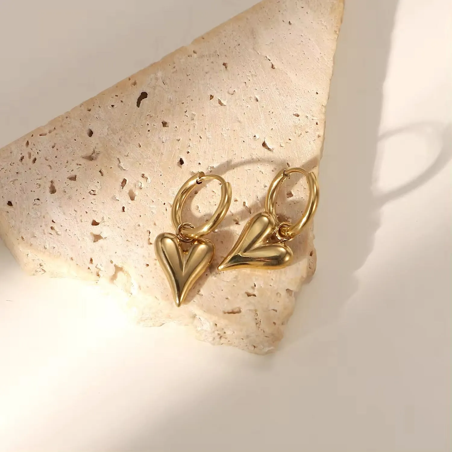 Minimalist Chic Heart Huggie Hoop Earrings