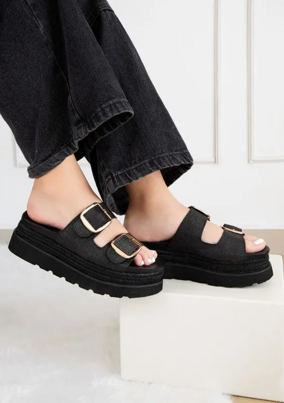 MONIQUE TH BUCKLED FASHION WEDGES