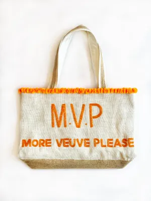 MVP More Veuve Please Champagne Beaded Tote Bag - Orange