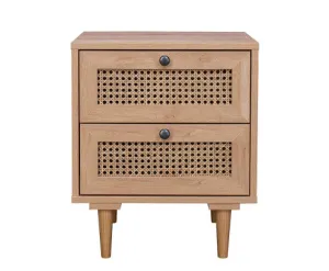 Natura Rattan Bedside Table With 2 Drawers