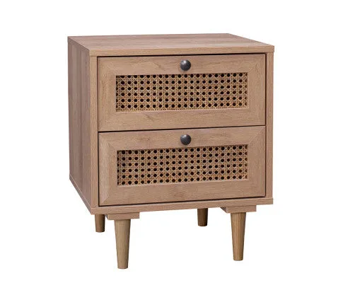 Natura Rattan Bedside Table With 2 Drawers