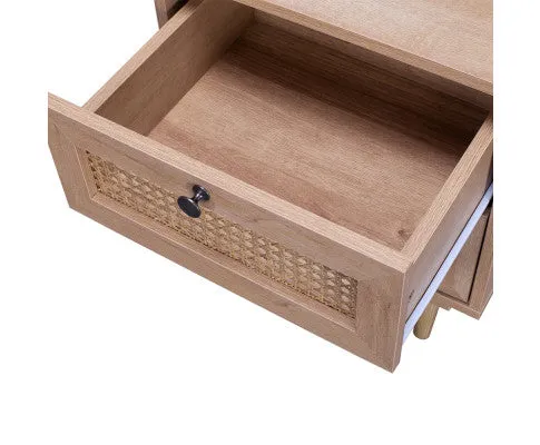 Natura Rattan Bedside Table With 2 Drawers