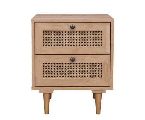 Natura Rattan Bedside Table With 2 Drawers
