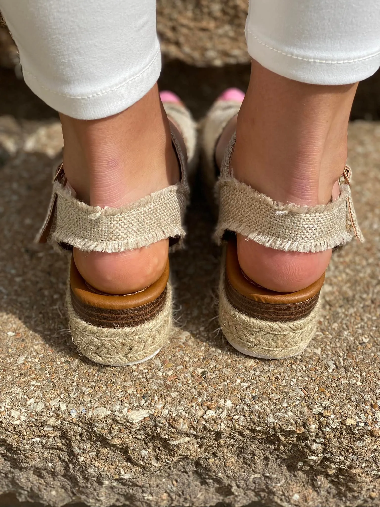 Natural Frayed Espadrilles