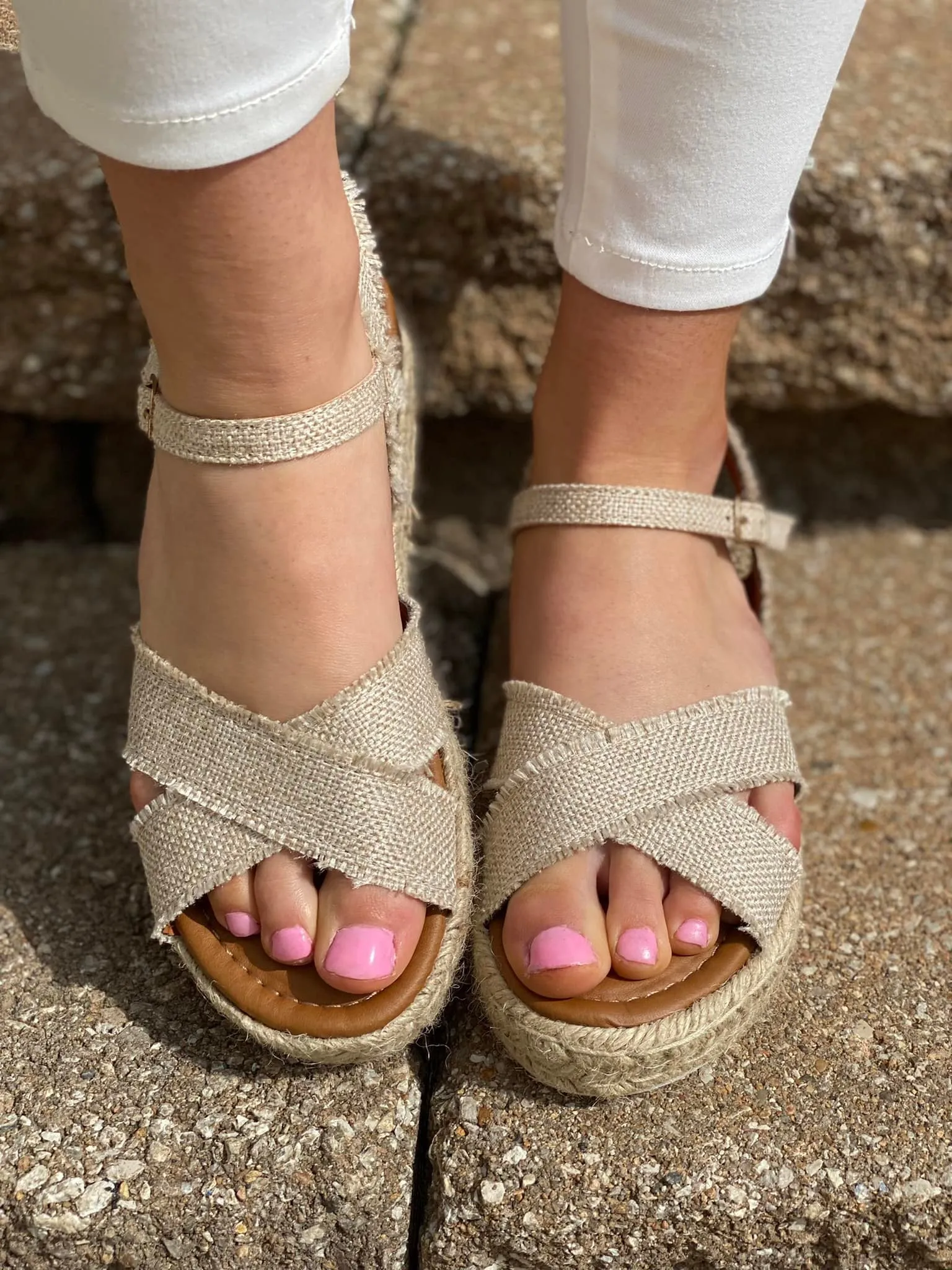 Natural Frayed Espadrilles