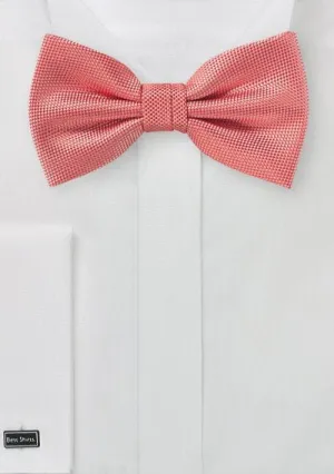 Neon Coral MicroTexture Bowtie