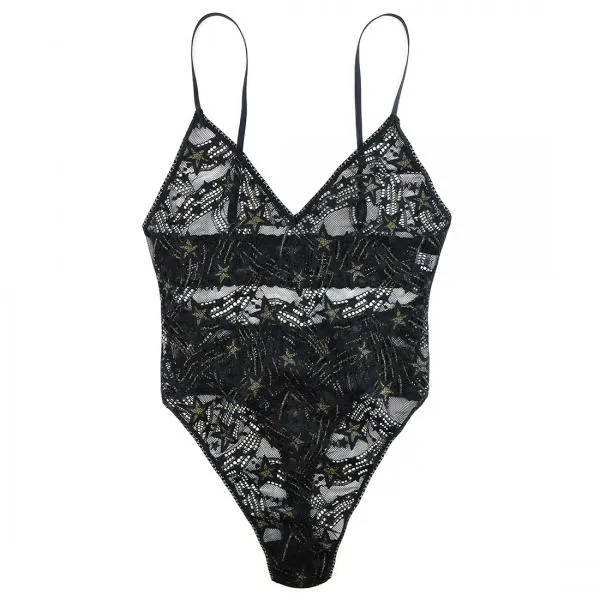 Night Fever Bodysuit - Black/Gold -