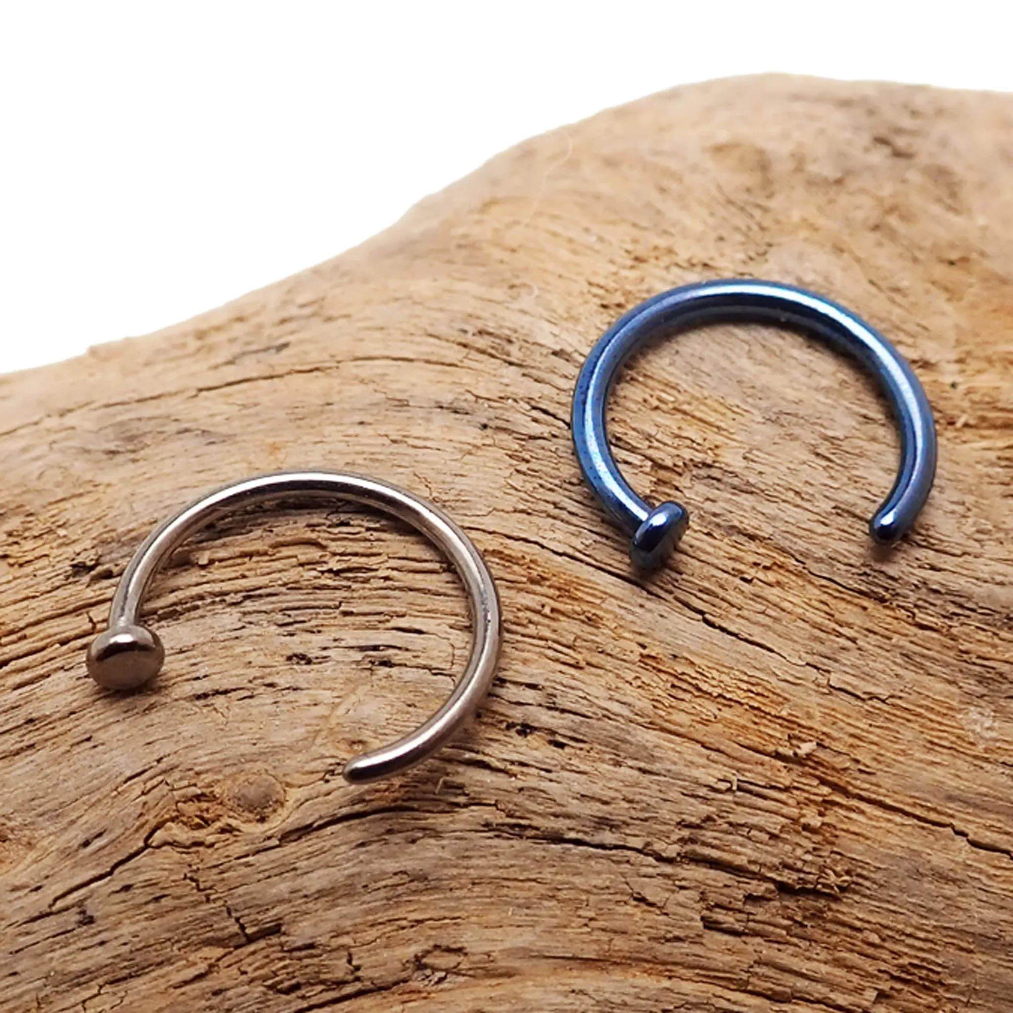 Nose Hoop 8mm, 10mm Titanium Piercing 18g, 20g