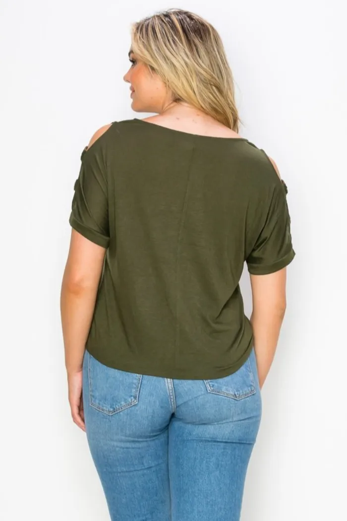 O Ring Cold Shoulder Top