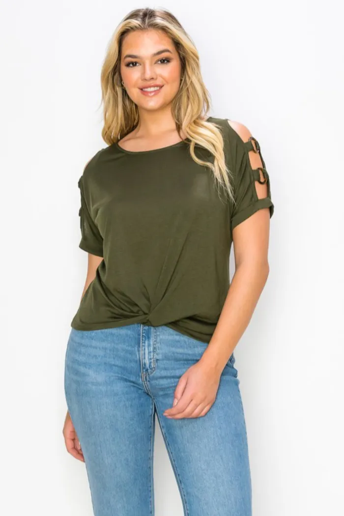 O Ring Cold Shoulder Top
