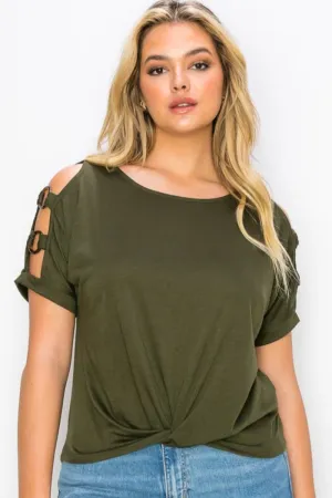 O Ring Cold Shoulder Top