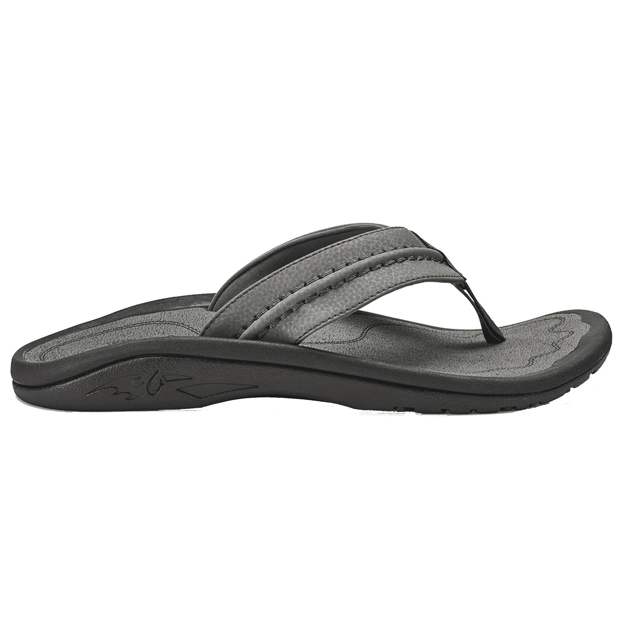 Olukai Men's Hokua Flip Flop - Charcoal/Charcoal 10161-2626