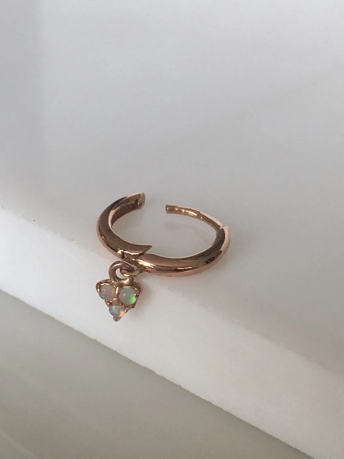 Opal Trinity Charm Hoop
