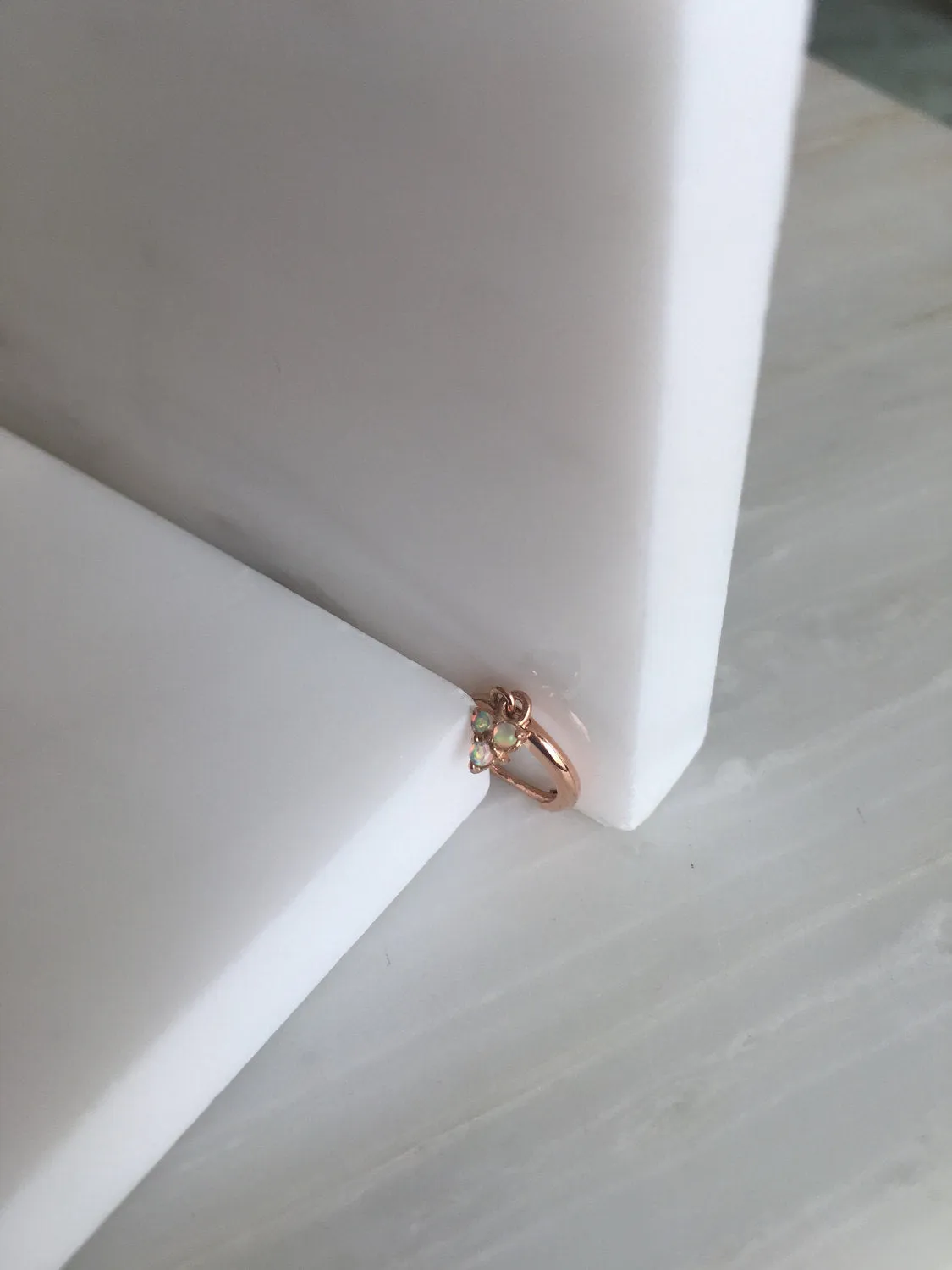 Opal Trinity Charm Hoop