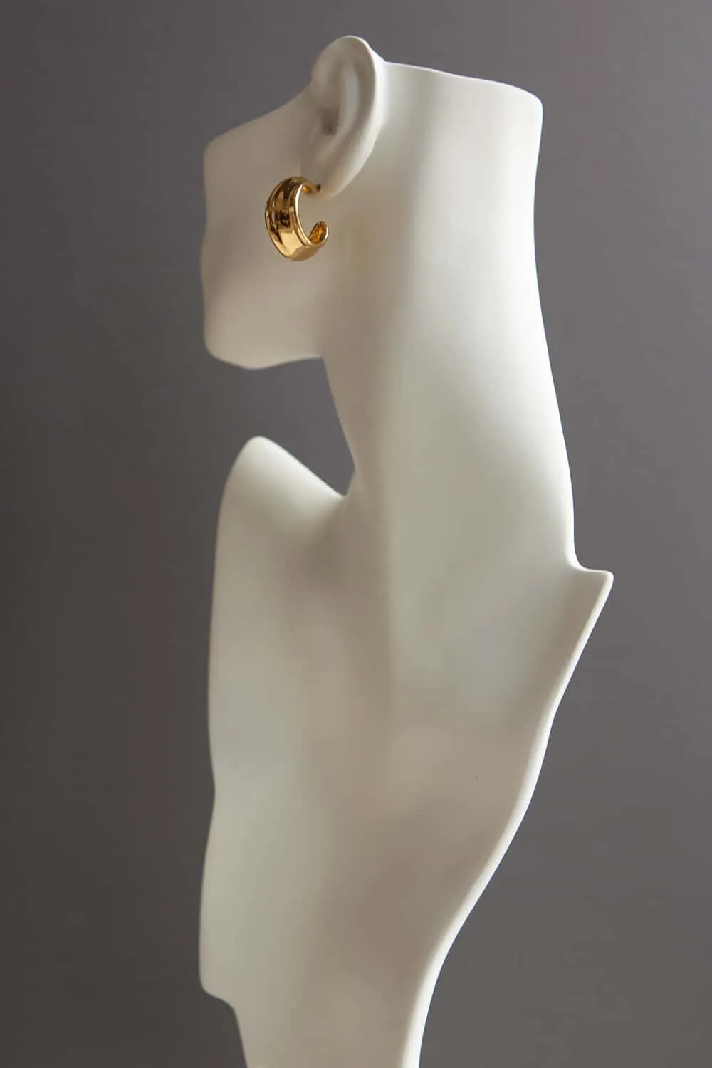 Open C Shell Gold Hoop Earrings