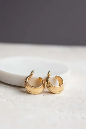 Open C Shell Gold Hoop Earrings
