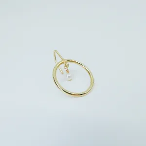 Open Hoop Pearl Earring
