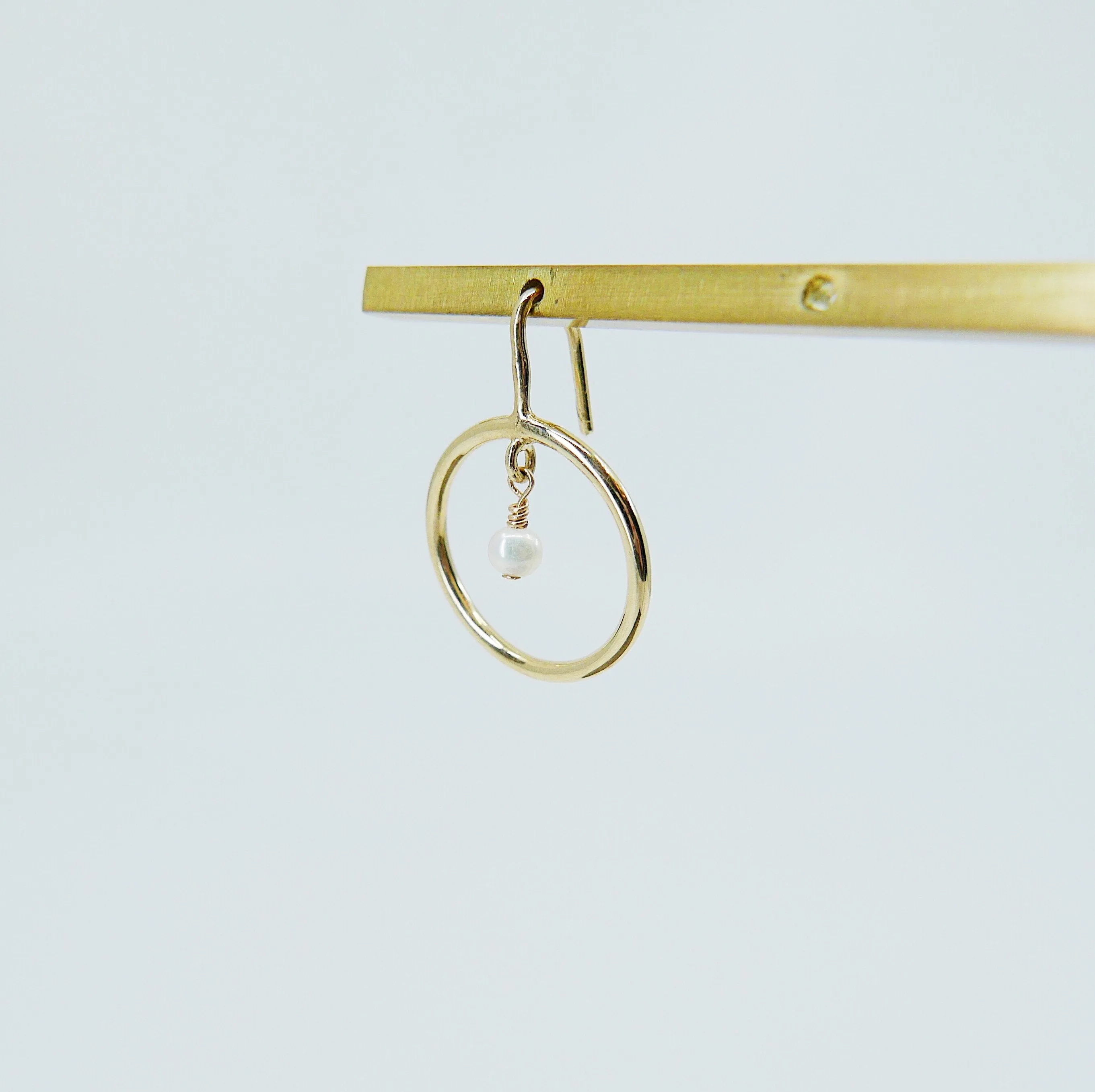 Open Hoop Pearl Earring