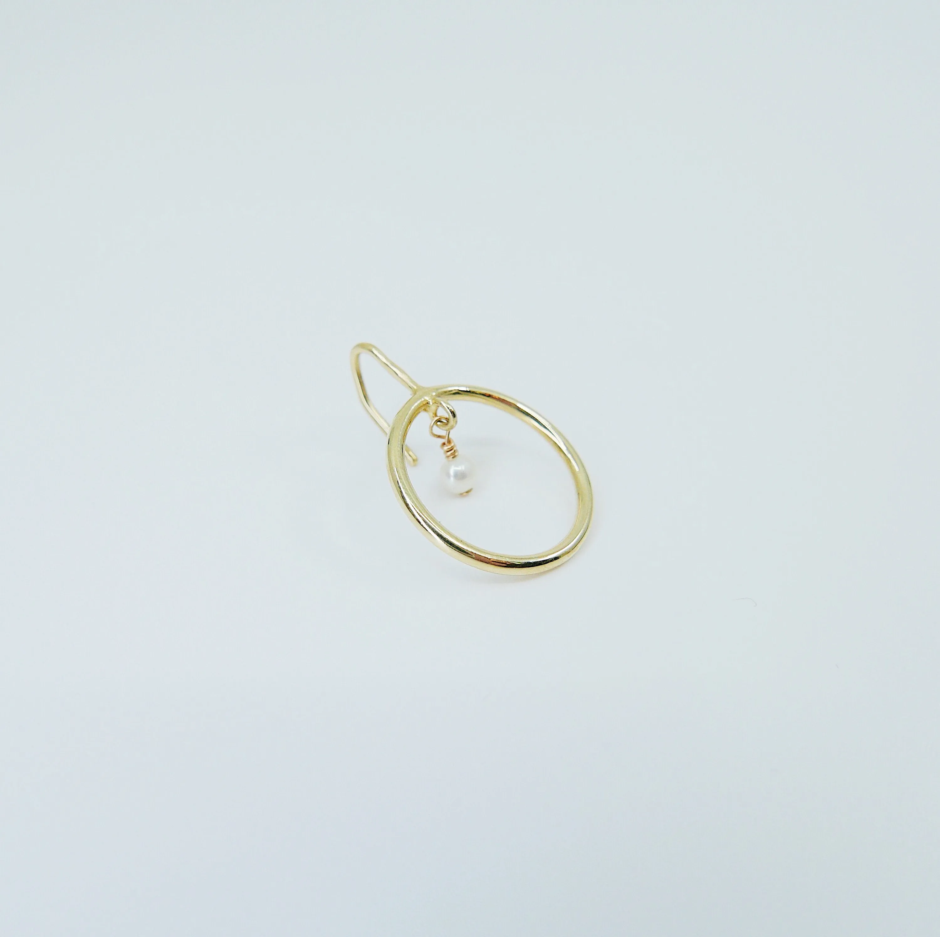 Open Hoop Pearl Earring