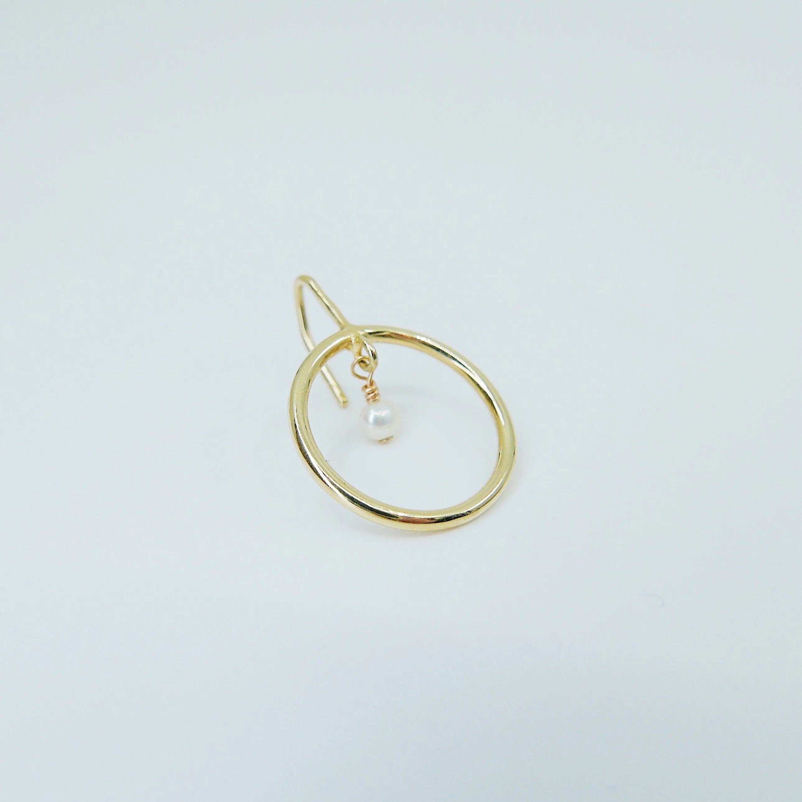 Open Hoop Pearl Earring