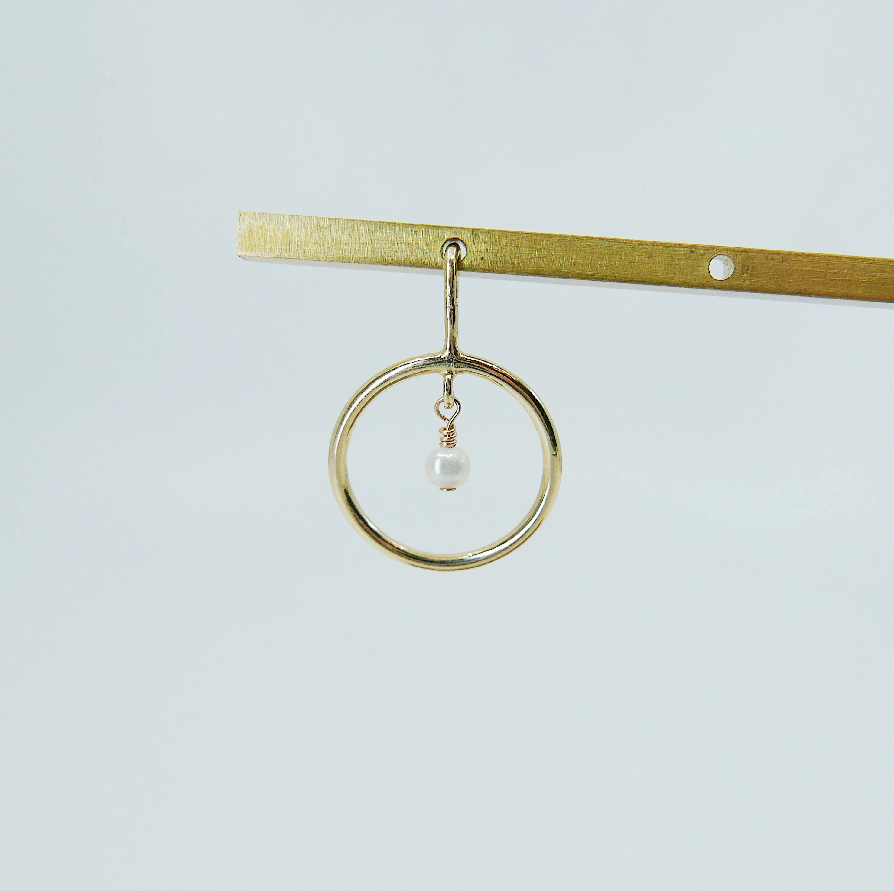 Open Hoop Pearl Earring