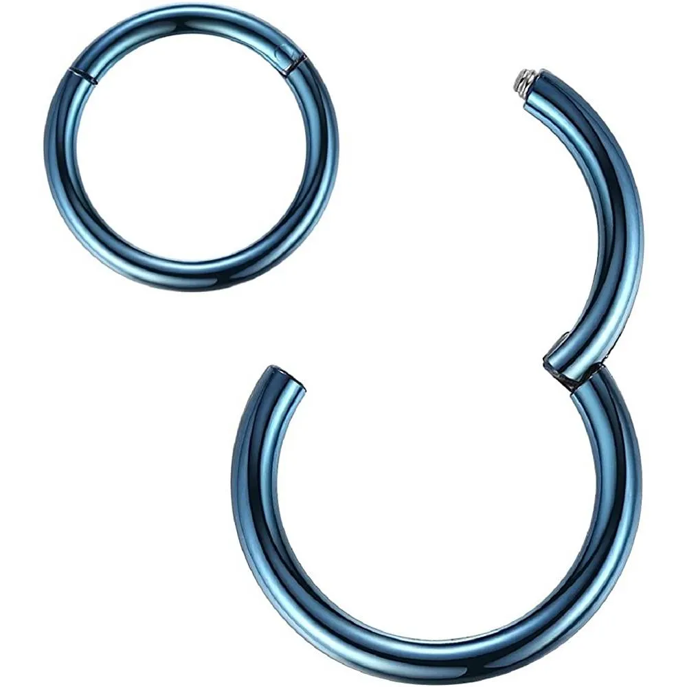 ORANGELOVE Hypoallergenic Nose Rings 20G 18G 16G 14G 12G 10G 8G 316l Surgical Steel Septum Jewelry Hinged Segment Ring Body Piercing Nose Hoop Lip Rings Nose Helix Cartilage Rook Earrings | Multiple Colors and Sizes