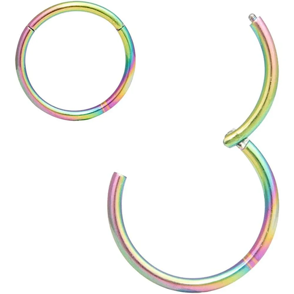ORANGELOVE Hypoallergenic Nose Rings 20G 18G 16G 14G 12G 10G 8G 316l Surgical Steel Septum Jewelry Hinged Segment Ring Body Piercing Nose Hoop Lip Rings Nose Helix Cartilage Rook Earrings | Multiple Colors and Sizes