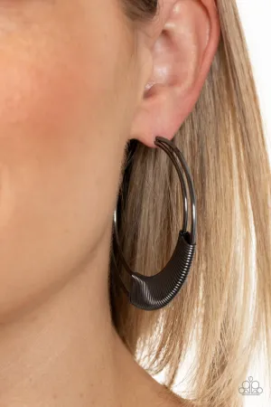 Paparazzi Artisan Attitude - Black Earrings