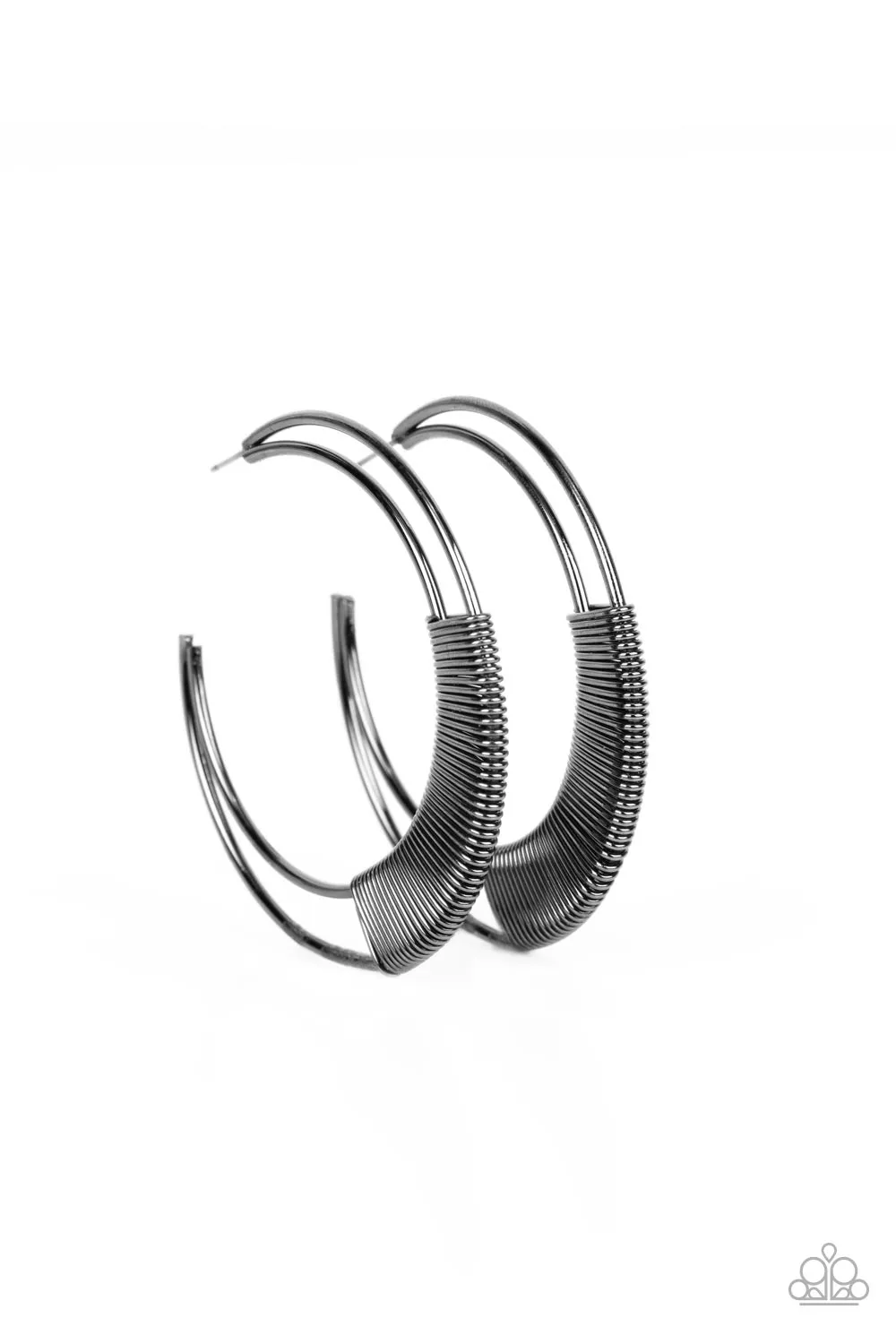 Paparazzi Artisan Attitude - Black Earrings