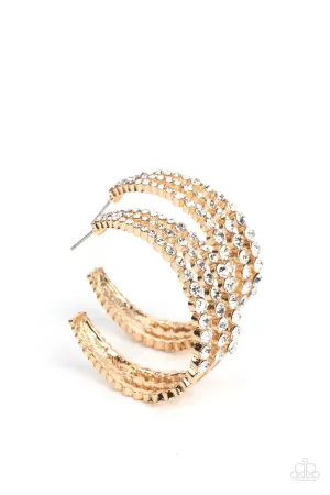 Paparazzi Cosmopolitan Cool - Gold- Hoop Earrings 2"