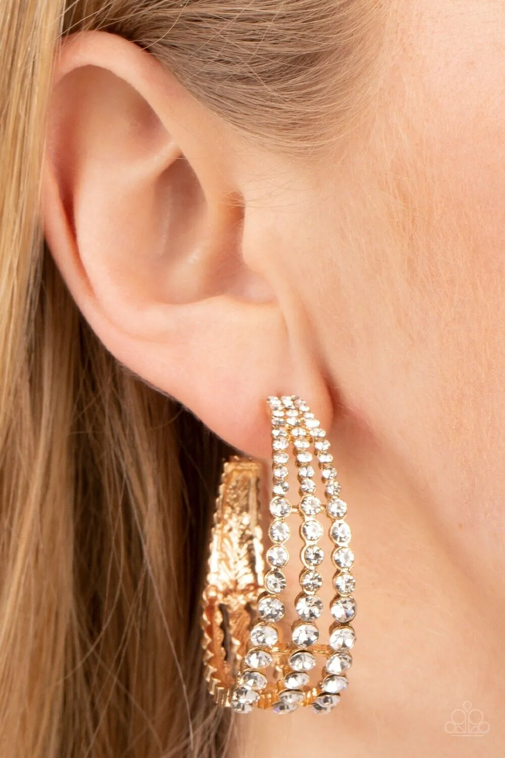 Paparazzi Cosmopolitan Cool - Gold- Hoop Earrings 2"