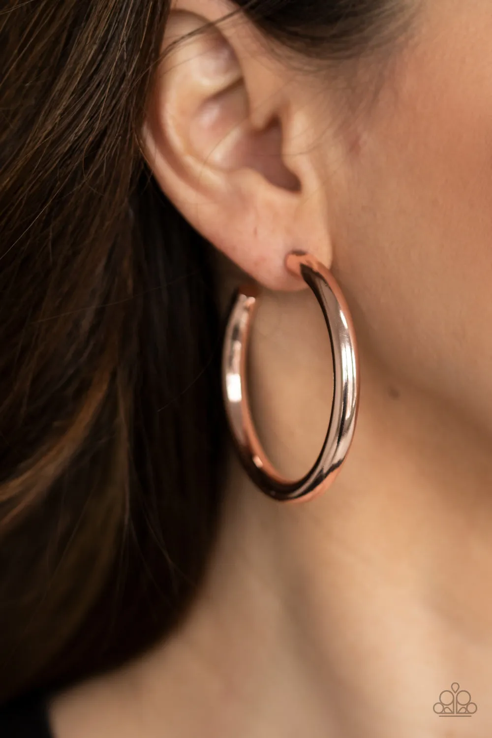 Paparazzi Hoop Hustle - Rose Gold Earrings