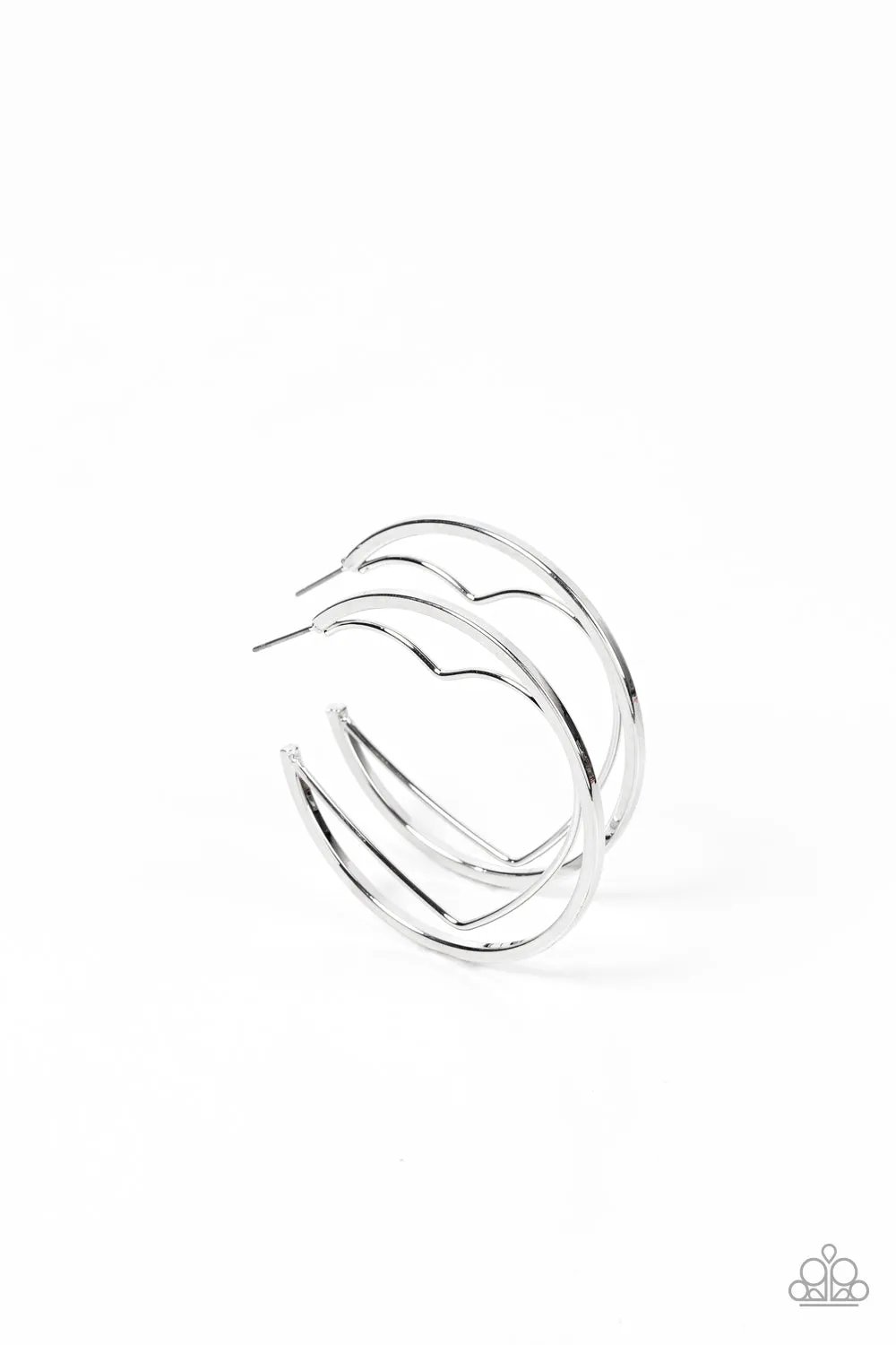 Paparazzi Love Goes Around - Silver Heart Earrings