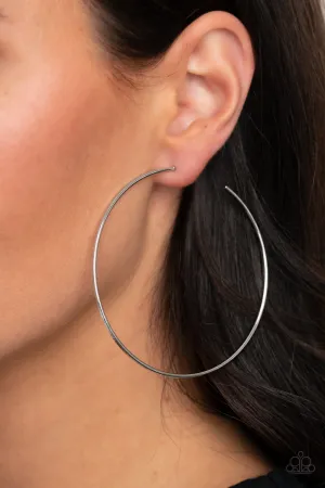 Paparazzi Very Curvaceous - Silver Hoop Earrings