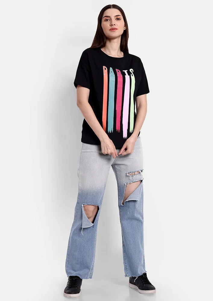 Paris Print Short Sleeve Regular T-Shirt