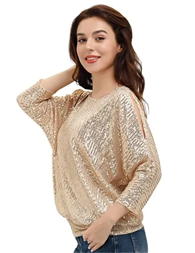 Party Cold Shoulder Top, Champagne