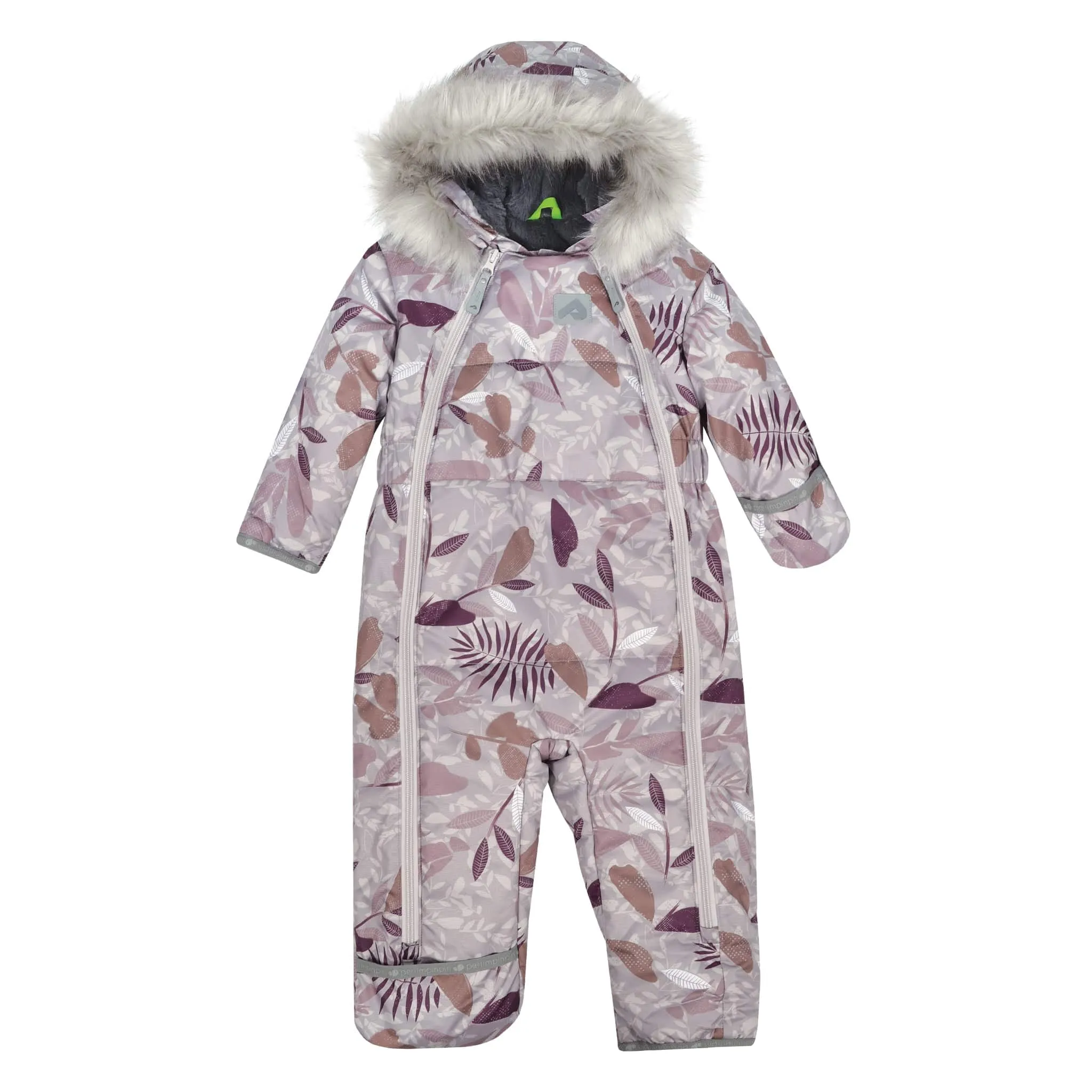 Perlimpinpin One-Piece Baby Snowsuit - Leaves Print