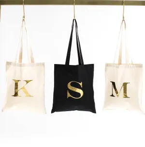 Personalised Gold Initial Tote Bag