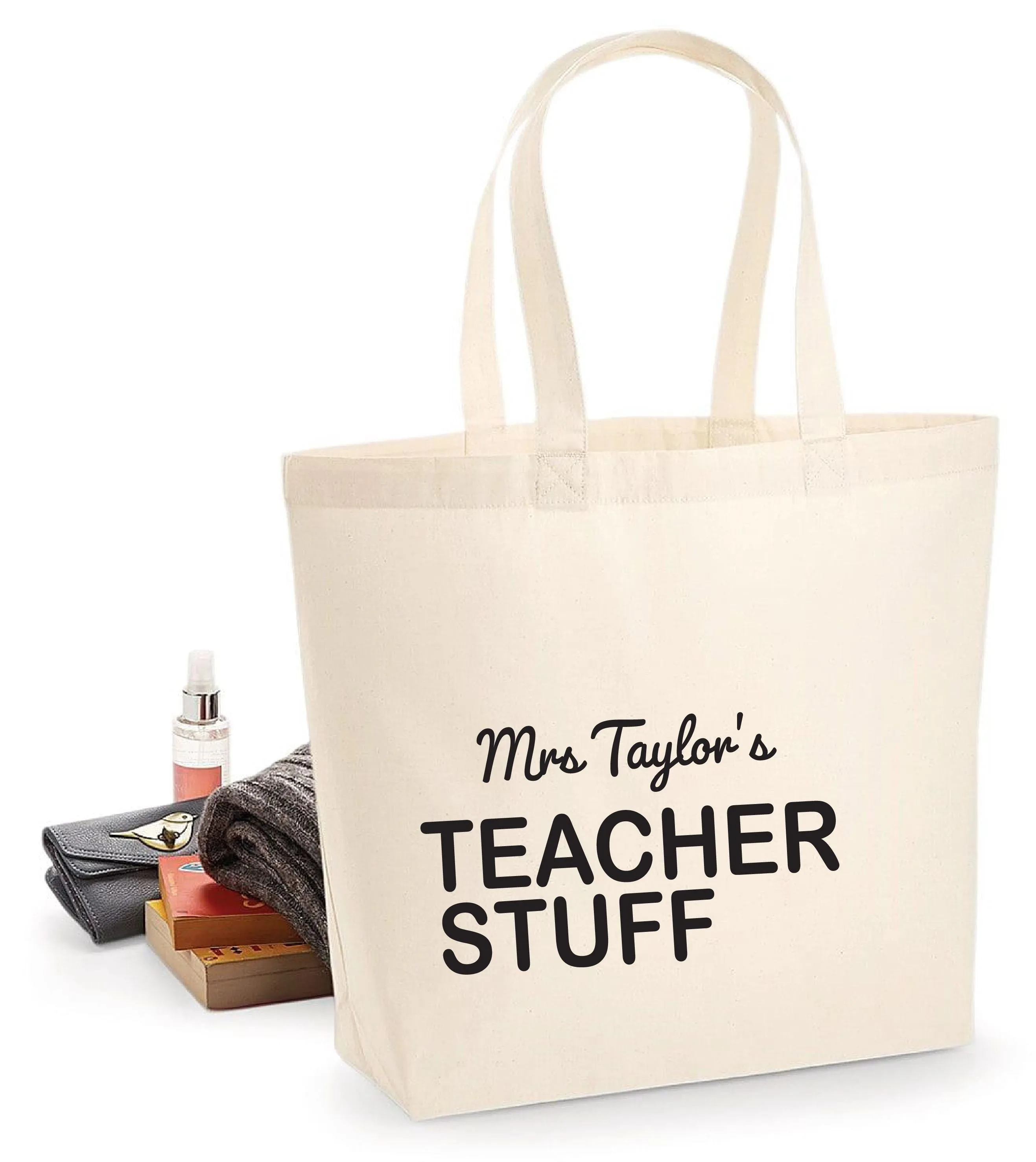Personalised Teacher Stuff Tote Bag