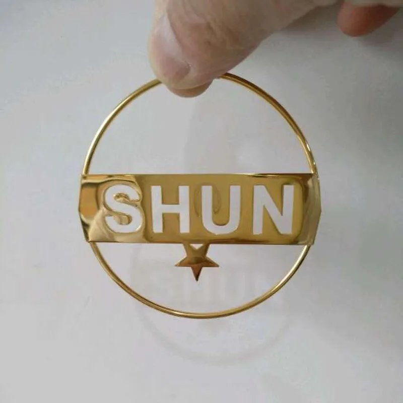 Personalized Star Moon Shape Custom Name Large Hoop Earrings