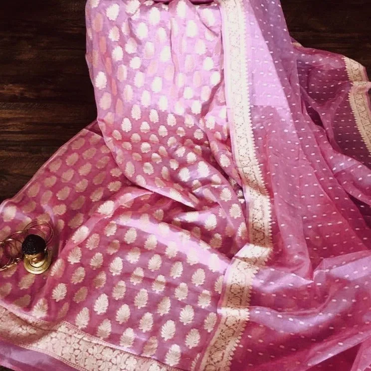 Pink Banarasi Khaddi Salwar Suit