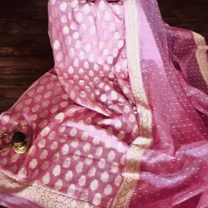Pink Banarasi Khaddi Salwar Suit