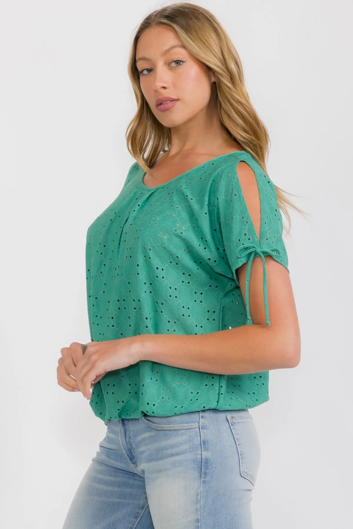 PINTUCK TIE COLD SHOULDER