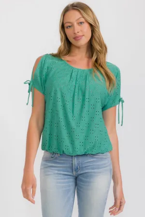 PINTUCK TIE COLD SHOULDER