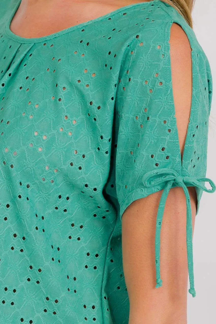 PINTUCK TIE COLD SHOULDER